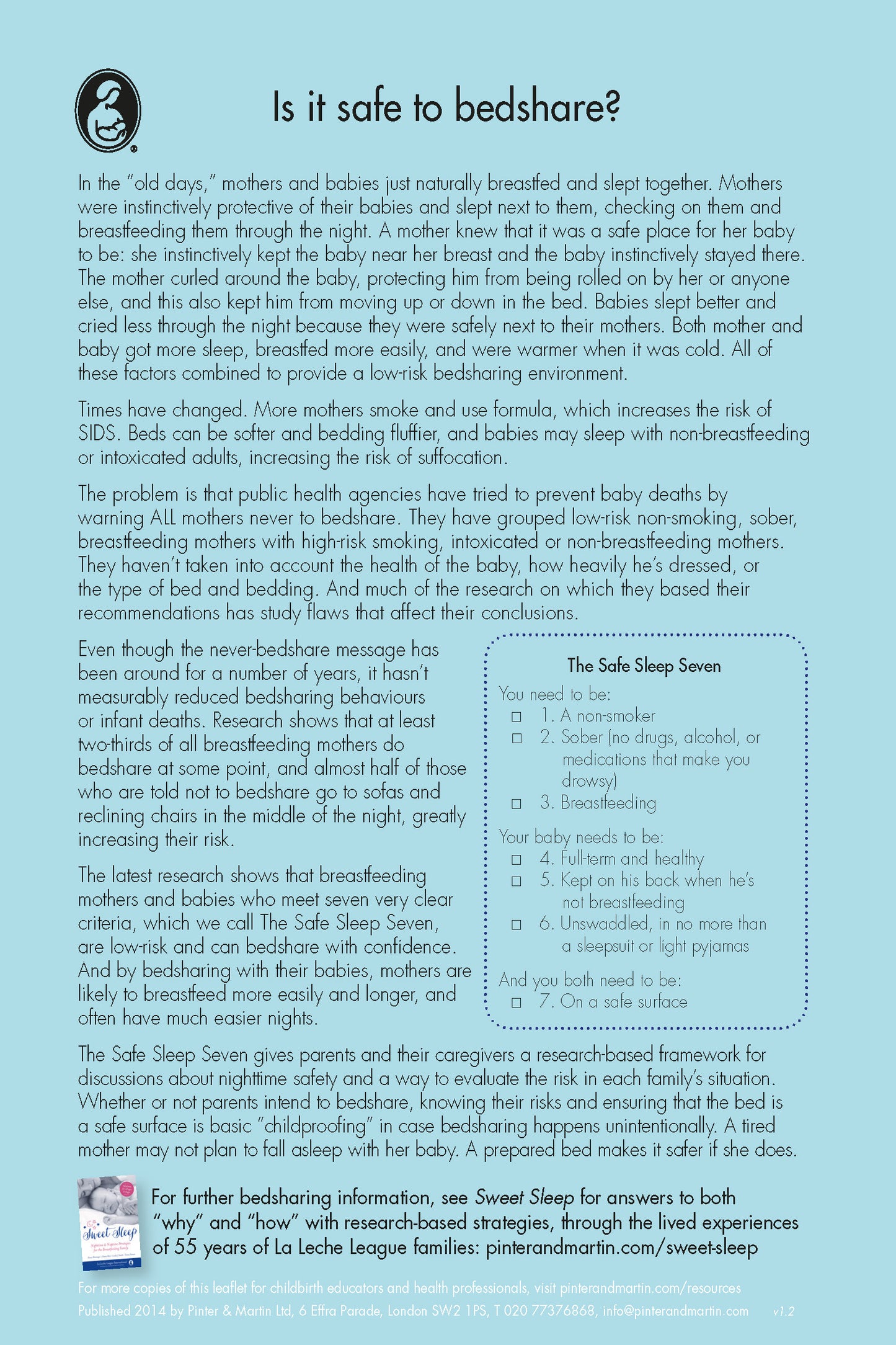 Safe Sleep 7 leaflets (from Sweet Sleep)